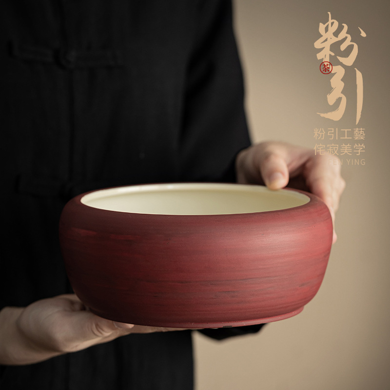 Rửa trà hồng, rửa cốc thủy tinh wabanji gốm sứ kiểu Trung Quốc, rửa bút, phụ kiện bộ trà kungfu, bể đựng bã trà dung tích lớn