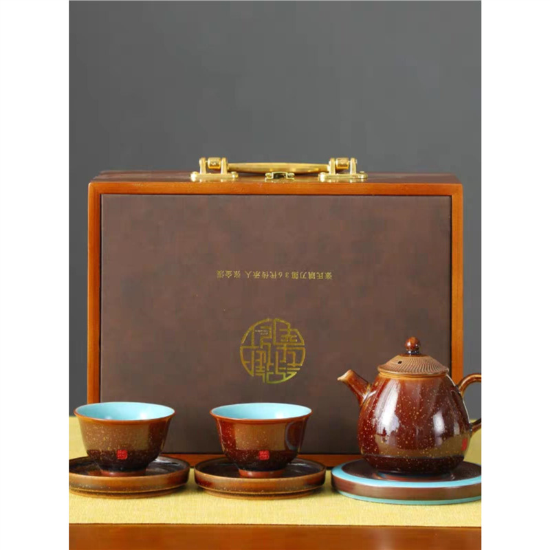Zhang Jinxi Jun Yunan ấm trà màu đỏ có nắp bát cốc chủ sở hữu bộ trà bộ trà bộ dụng cụ trà Kung Fu cao cấp bộ cốc công bằng