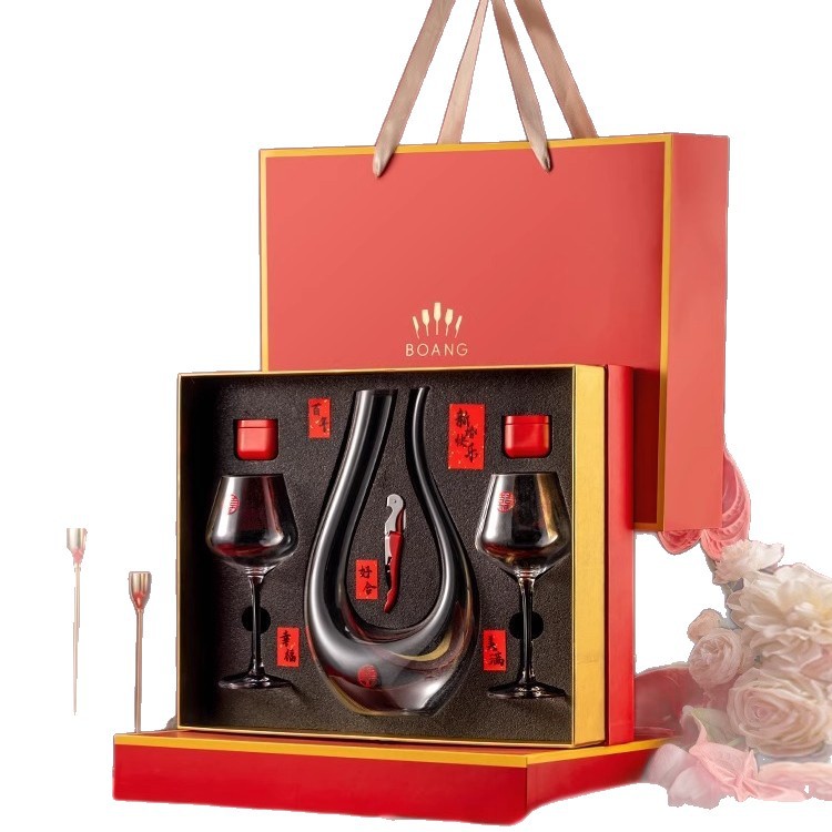 Bộ quà tặng ly rượu vang đỏ sáng tạo dùng trong nhà, ly rượu vang cao cấp, bộ quà tặng cao cấp