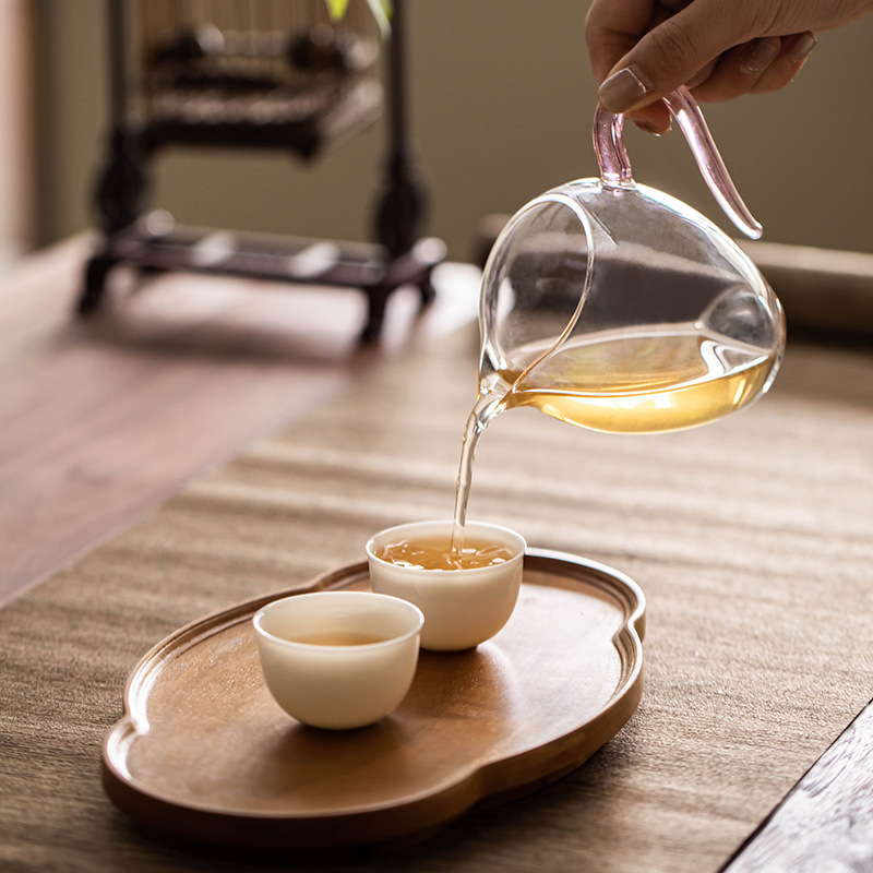 Cốc công tắc thủy tinh đuôi phượng, trà lọc trong suốt chịu nhiệt, Bộ trà Haifen, bộ trà Kung Fu, cốc công cộng đơn giản kiểu Nhật cỡ nhỏ