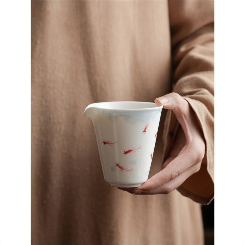 Bộ trà gốm sứ, tách trà, bình tách trà Ru lò, bộ lọc toàn sứ vẽ tay, bán buôn trà