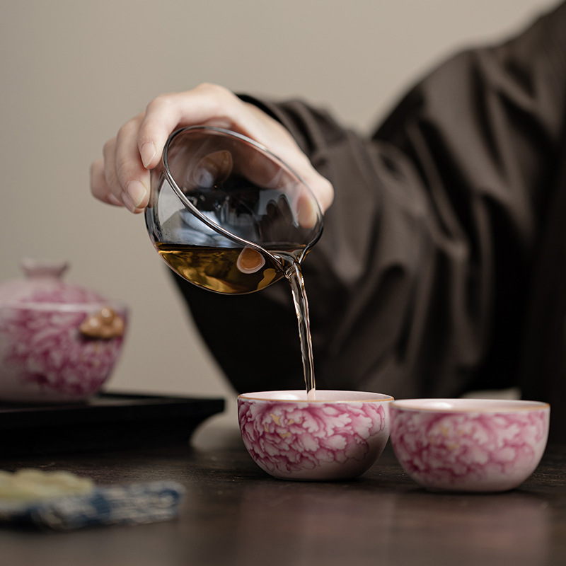 Lò nung Ru cổ Bộ trà du lịch màu quốc gia Tianxiang cắm trại ngoài trời di động một bình hai cốc nhanh cốc pha trà đơn giản