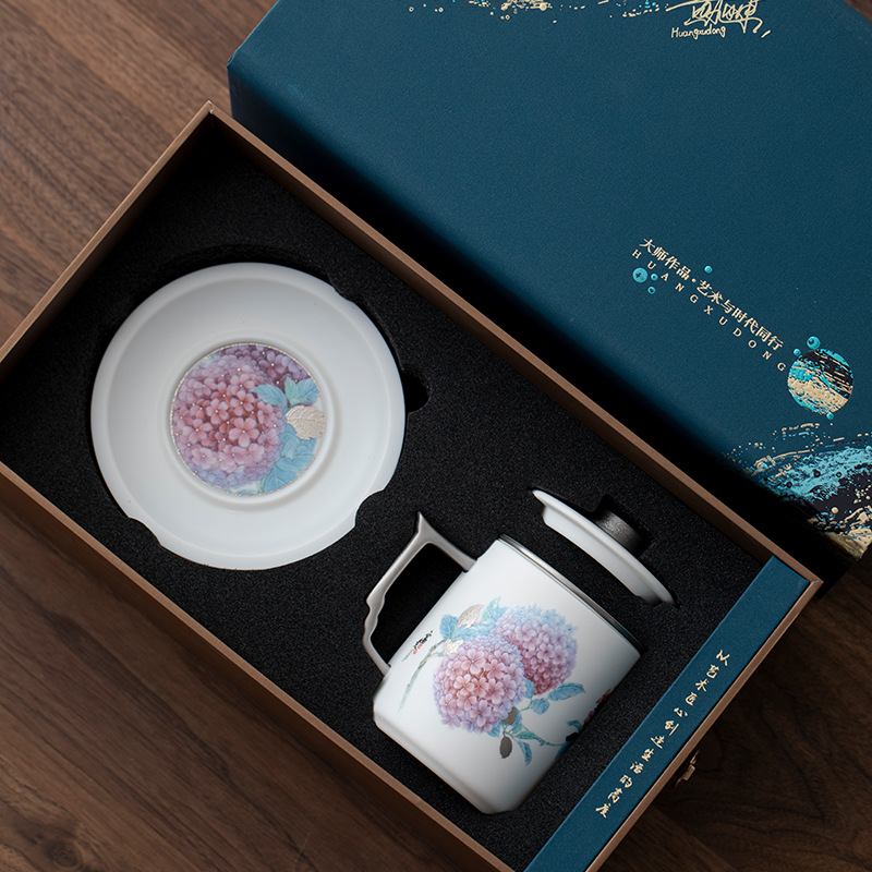 Ly sứ ngọc cao cấp dành cho nữ, tách trà nước, ly trà sang trọng nhẹ nhàng, có thể làm quà tặng cao cấp cho người lớn tuổi