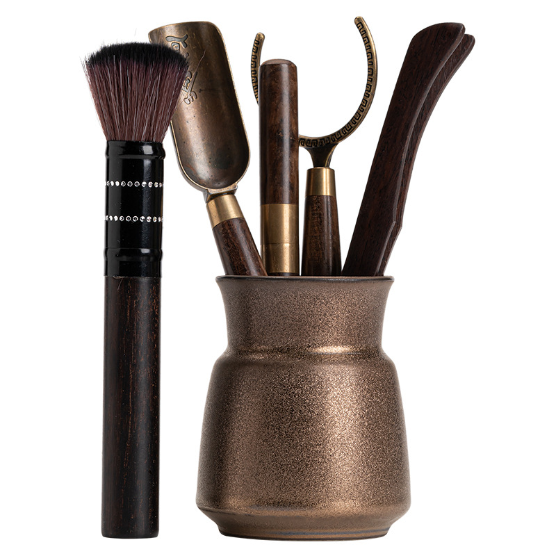 Trà đạo gốm sứ sáu quý ông ấm bút kẹp Trà thìa Trà Kim Trà nguyên bộ dụng cụ pha trà