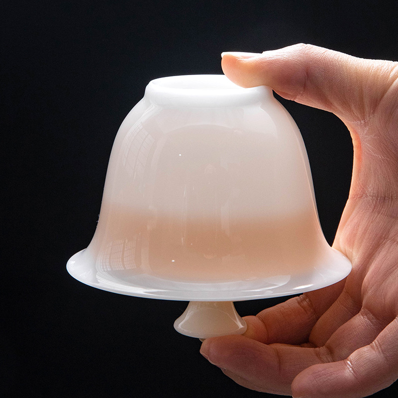 Bộ ấm chén trà Kung Fu sứ trắng Dehua cao cấp, bát phủ men ngọc bích Sancai, quà tặng văn phòng gia đình