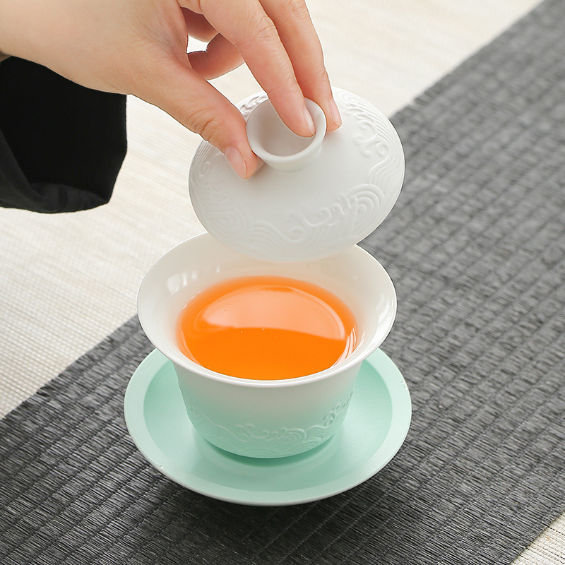 Bộ ấm trà kungfu gradient bộ nhỏ sang trọng gốm sứ đơn giản phòng khách gia dụng văn phòng gặp mặt quà tặng