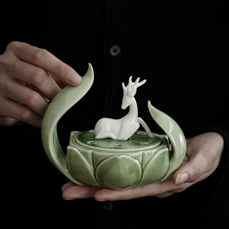 Lư hương gốm sứ sáng tạo Lư Hương Sen Thiền Lư hương trong nhà Lư hương Trầm Hương ghế hương đồ trang trí