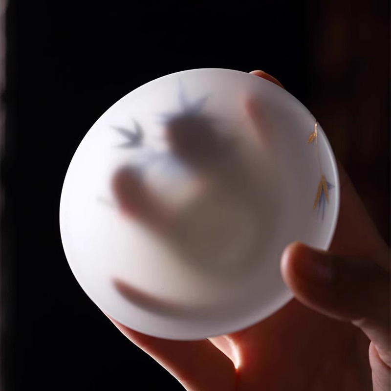 Master Huang Xudong Ice Jade Porcelain Master Cốc đơn Cốc trà sữa ngọc bích mỏng Cốc trà cá nhân cao cấp