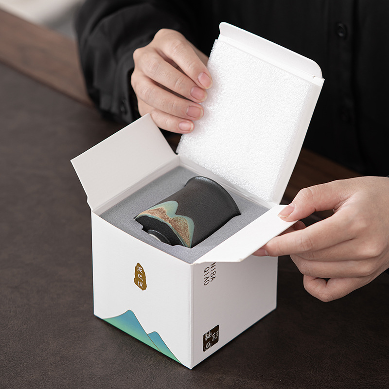 Cốc chủ sở hữu dung tích lớn vẽ tay phong cách Nhật Bản cốc đơn tráng men vẽ màu thủ công gốm sứ Kung Fu tách trà