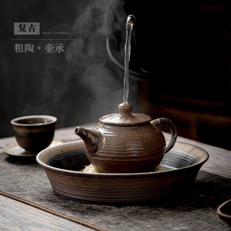 Phụ kiện bộ dụng cụ pha trà gia dụng hình tròn gốm sứ kiểu Nhật