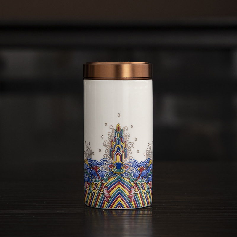 Gốm sứ Jingdezhen, lon trà Trung Quốc, lon trà du lịch, lon trà cao cấp cầm tay, lon kín, quà lưu niệm