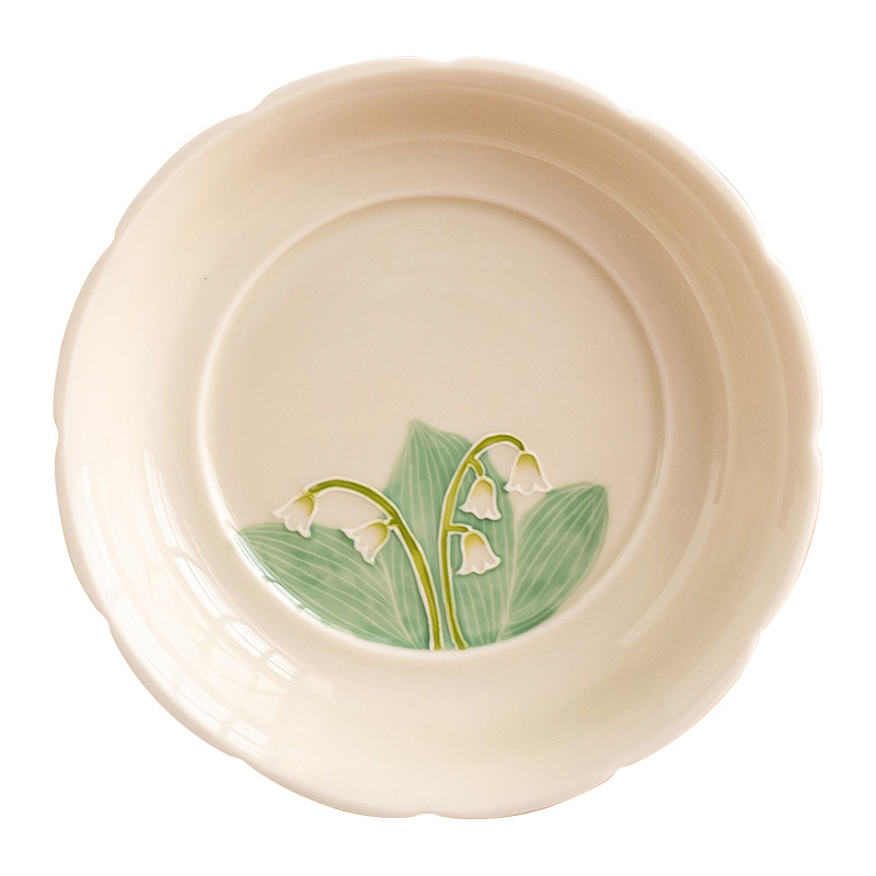 Chậu hoa hoa hoa ngọc lan vẽ tay, khay đựng ấm Trung Quốc, đệm ấm trà, khay trà, bàn pha trà khô, cao cấp đơn