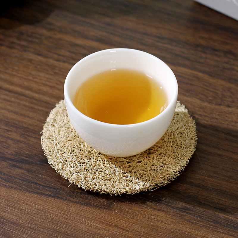 Đệm nâng ấm bằng mướp, đệm trà đạo, đệm ấm trà, đệm cách nhiệt ấm trà, phụ kiện trà đạo Kung Fu