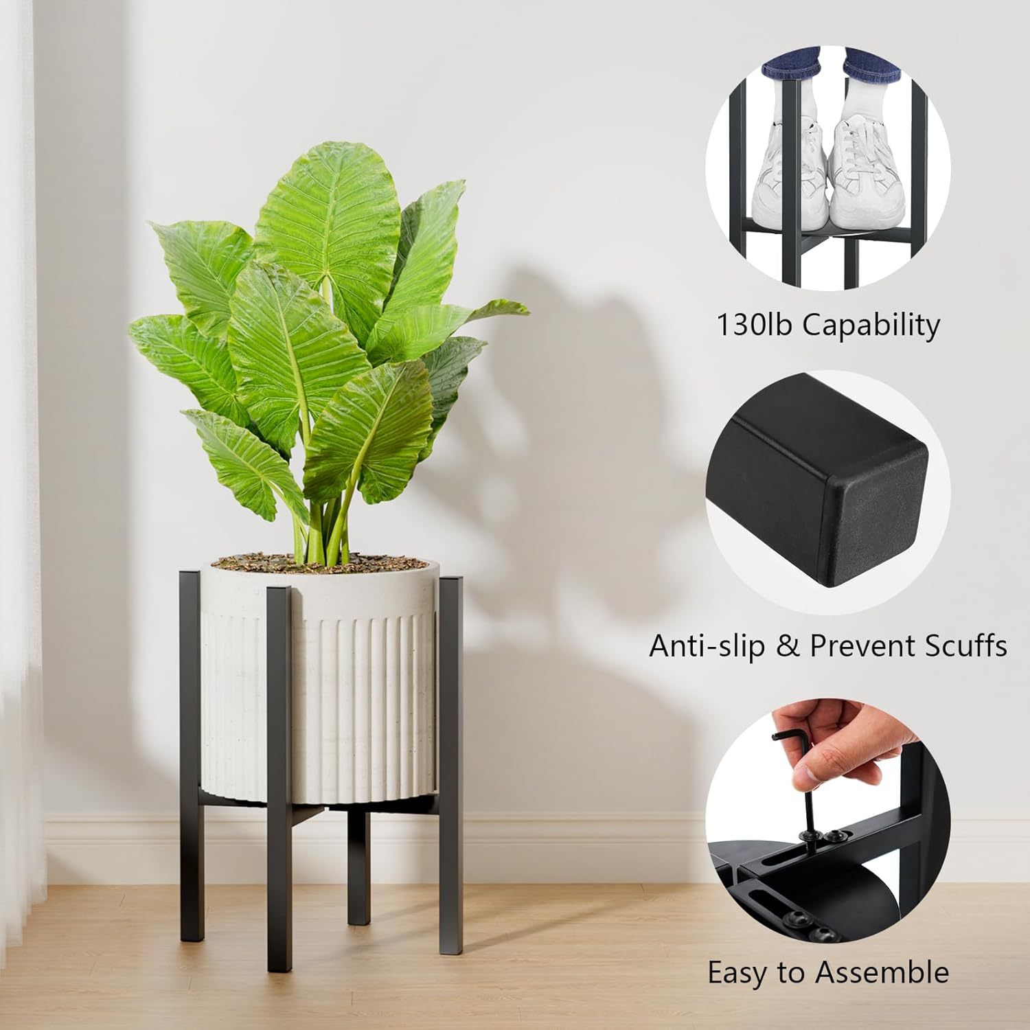 Kệ để chậu hoa có thể tăng giảm đường kính bằng sắt đặt phòng khách ban công đơn giản hiện đại L20062
