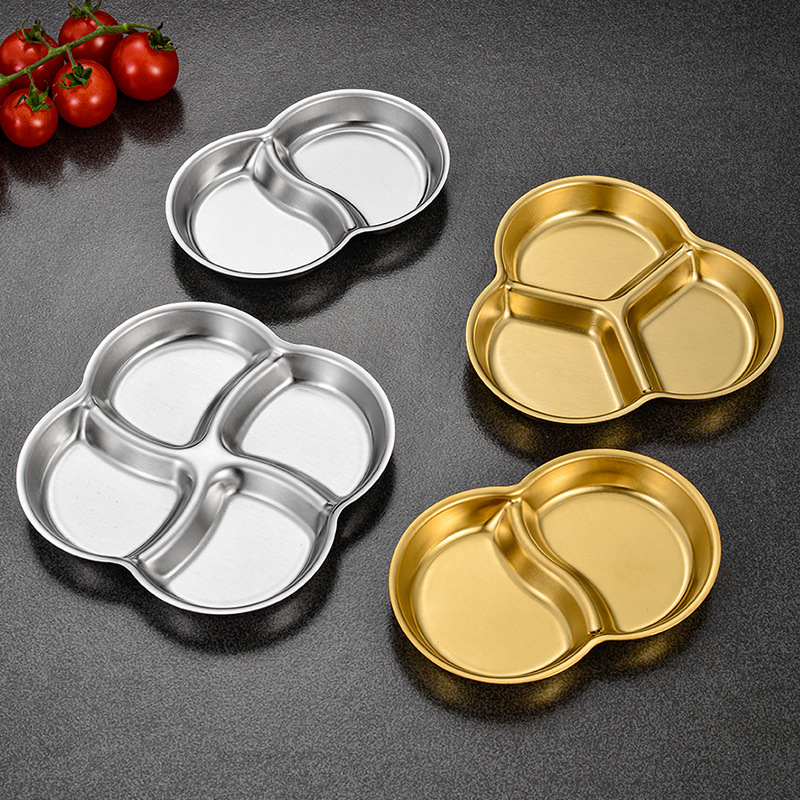 Khay nước chấm inox nhiều ngăn cho quán nướng, chén đựng sốt gia vị kiểu Hàn Quốc PBCP36
