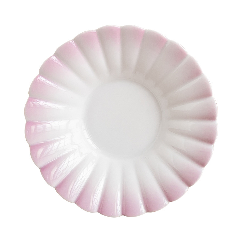 Giá đỡ cốc trà màu tím gradient, đế lót ly bằng gốm khóa giấc mơ, phụ kiện trà đạo tinh tế, đĩa kiểu Trung Quốc, khay đựng đồ ăn nhẹ nhỏ, một mảnh.