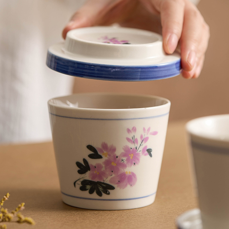 Cốc trà hoa mai cốc chủ nhân gốm sứ cốc ăn sáng gia dụng cốc sữa cốc có đệm cốc cốc cốc cà phê cốc ấm tim