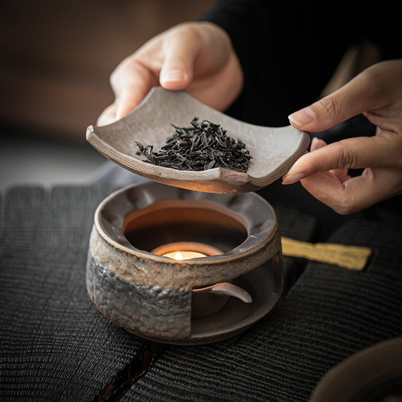 Lò nướng trà bằng gốm thô, lò nướng trà, lò nướng trà ấm bằng gốm sứ, lò làm thơm bằng trà, đế sưởi nến