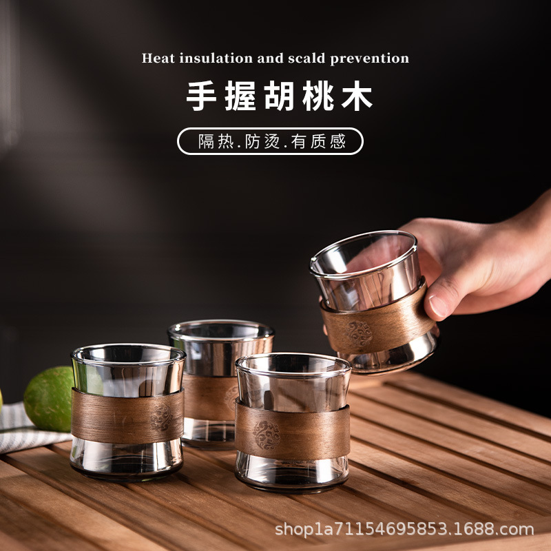 Bộ đồ gia dụng cốc nước thủy tinh sáng tạo cốc pha trà uống nước có giá trị cao cốc pha trà phòng khách chịu nhiệt cao ấm trà