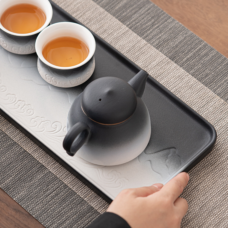 Ngắm Nhìn Núi và biển Hàng Ngàn Dặm Ấm trà Giang Sơn Ấm trà thủ công Gradient Nhỏ gốm đơn Bộ trà Kung Fu Ấm trà cầm tay