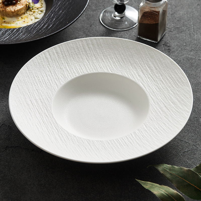 Đĩa mũ rơm đá cát lún, đĩa súp dày, bộ đồ ăn đơn giản nhẹ nhàng sang trọng cao cấp, đĩa mì ống gốm sứ, đĩa ăn tây, đĩa salad