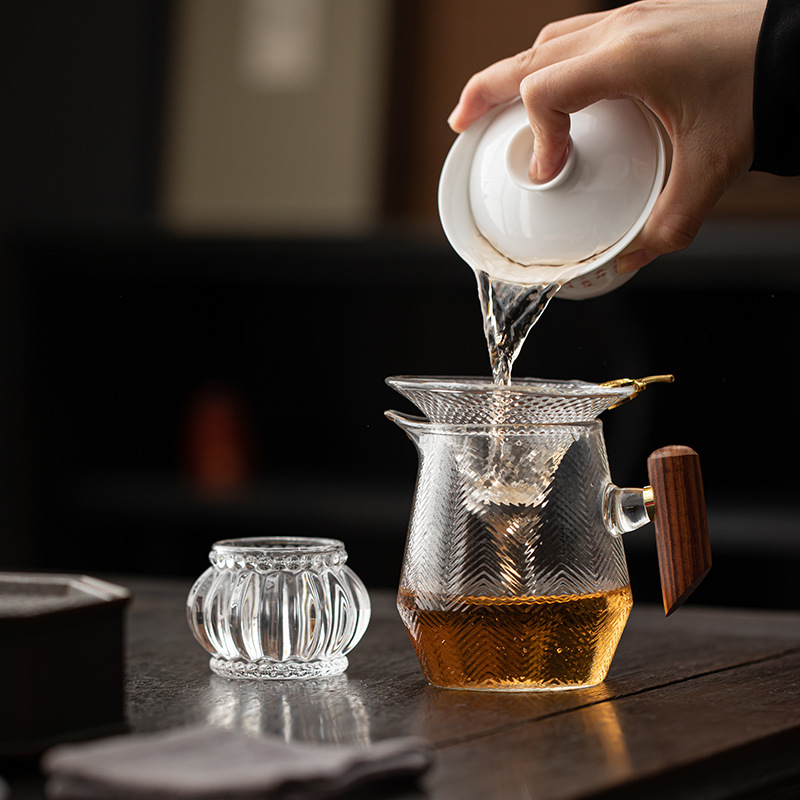 Dụng cụ pha trà Kung Fu bằng thủy tinh Dụng cụ pha trà có lọc trà Cốc pha trà cao cấp Bộ lọc trà biển trà kiểu Nhật