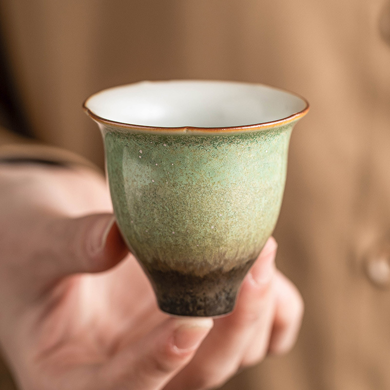 Cốc uống trà thay đổi màu ngọc lam bầu trời đầy sao cốc hoa thần cốc trà phong cách Trung Quốc cổ điển cốc uống trà wabasan cốc uống trà