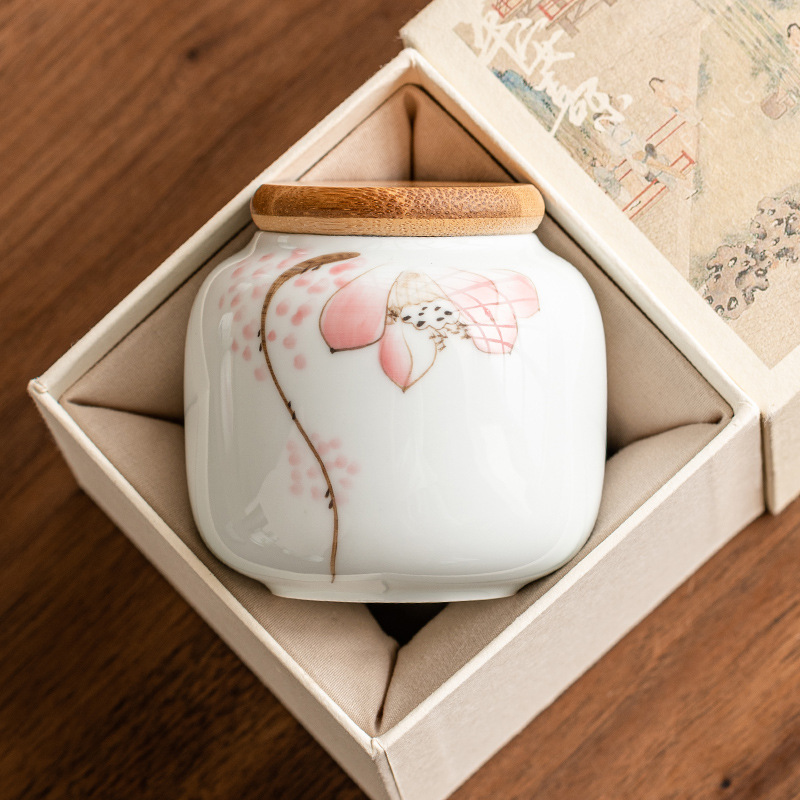 Hoa bình trà ba nhân dân tệ nhỏ bình rỗng bình trà gốm sứ nhỏ kiểu Trung Quốc bình kín bình đựng trà cầm tay