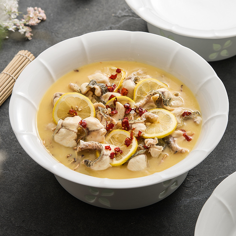 Đĩa gốm sứ cảm giác cao cấp nồi khô khách sạn bộ đồ ăn bếp mở trang trại đĩa cách nhiệt đĩa ăn nến bếp sưởi