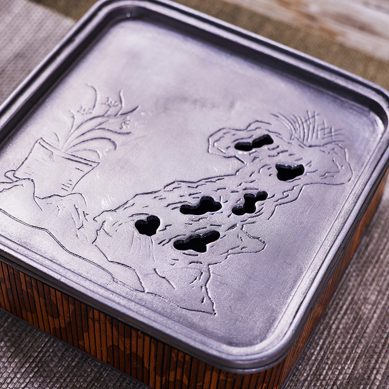 Ấm trà Da'antang, ấm trà thủ công bằng thiếc cũ, ấm trà, phụ kiện trà đạo, giá đỡ ấm trà