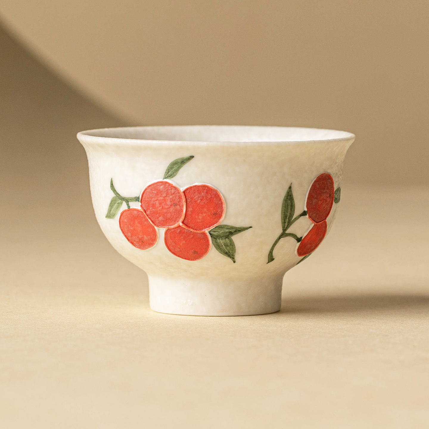 Nhà máy đá mỏ trắng bộ trà Kung Fu ngăn xếp chạm khắc anh đào tách trà đặc biệt tách trà cốc gốm sứ cao cấp