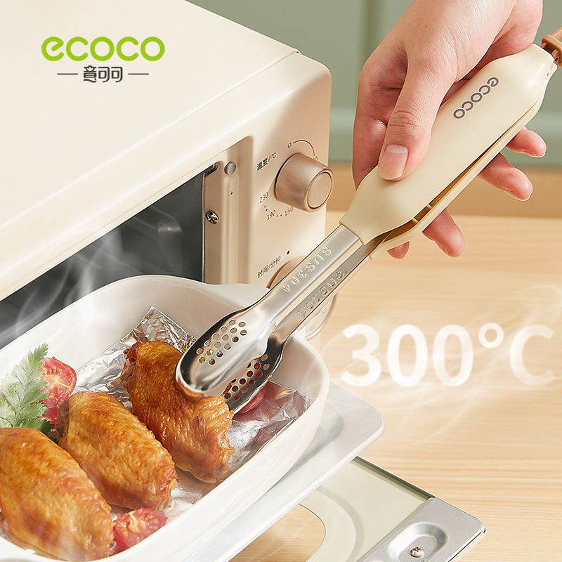 Kẹp thực phẩm Kẹp thực phẩm nhà bếp kẹp silicon inox đặc biệt cho bít tết chiên dụng cụ nướng Thịt Kẹp Nướng chống bỏng