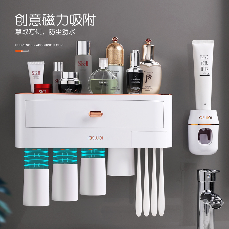 Giá để bàn chải đánh răng, loại treo tường, cốc nước súc miệng không đục lỗ, bộ treo tường, dụng cụ nha khoa, hộp đựng Thùng răng, loại treo tường