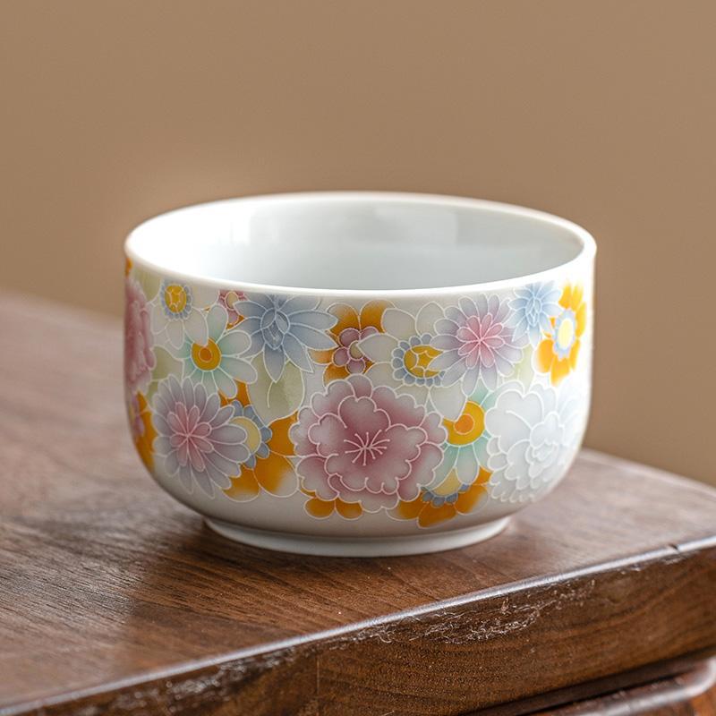 Cốc thiền Vạn Hoa tráng men cổ cốc trà bộ trà gốm sứ Trung Quốc cốc chủ nhân cốc trà trà trà Kung Fu cốc trà đơn trà