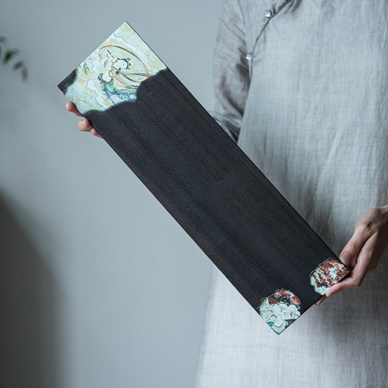 Bàn trà gỗ nhỏ bằng sắt rèn kiểu Nhật, khay trà pha khô bằng gỗ sáp trắng, khay đựng trà bằng gỗ nguyên tấm, Khay đựng ấm