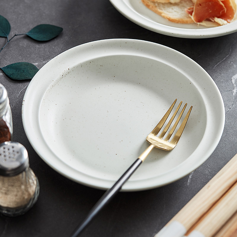 Đĩa Miệng nông gốm sứ, chấm mè, tô mì Ý kiểu Tây, tô mì Ramen gia dụng, bát canh, đĩa rau, bát salad trái cây, đĩa canh