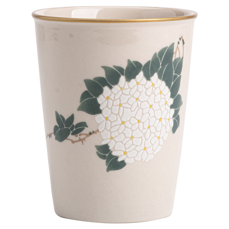 Cốc trà men màu xám thực vật cốc chủ nhân lớn cốc sữa gia dụng cốc cà phê cốc Coca Cốc pha trà cốc nước sáng tạo