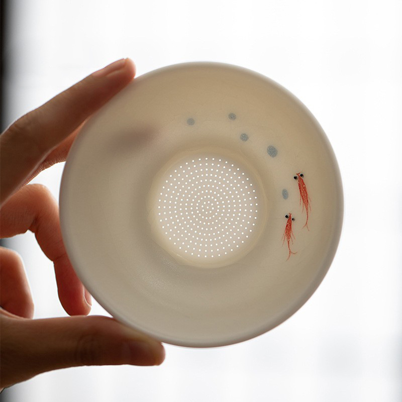 Lọc trà cao cấp lọc trà lò trắng lọc trà lưới pha trà gốm sứ bộ trà bộ lọc gốm sứ bán buôn