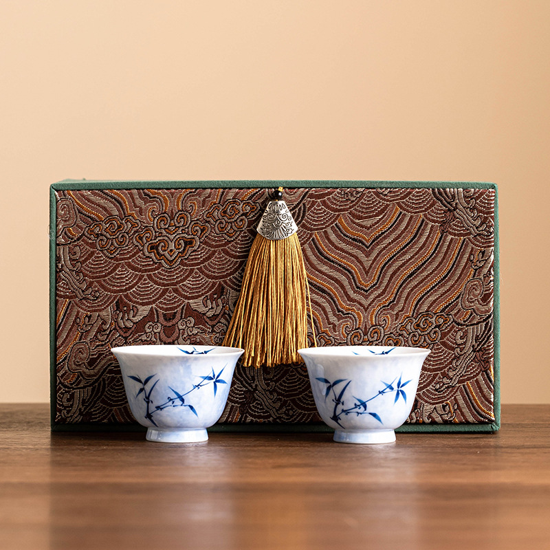 Cốc tre mực vẽ tay cốc trà lớn cốc chủ nhân cốc thiền kiểu Trung Quốc cốc trà gốm sứ gia dụng chuyên dùng uống trà