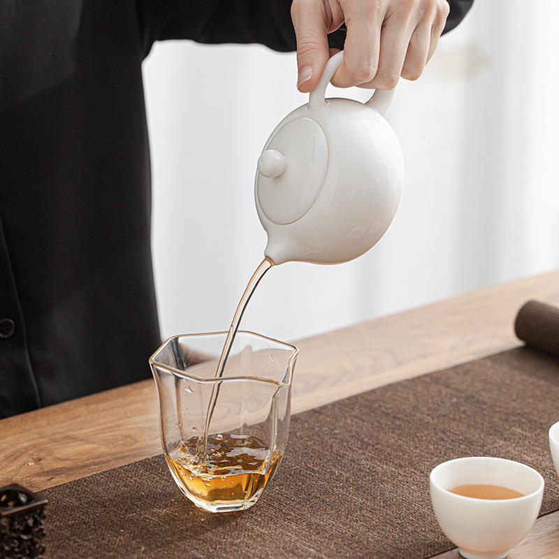 Dehua mỡ cừu ngọc Sứ Trắng Xishi gốm sứ Kung Fu ấm trà đơn trà đá Trà đen cần gấp dụng cụ pha trà