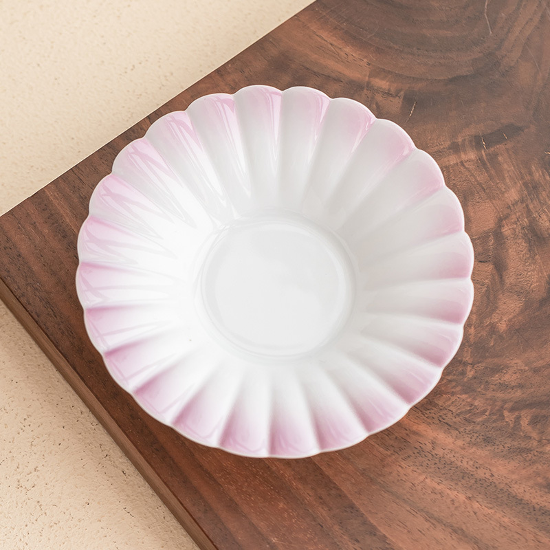 Giá đỡ cốc trà màu tím gradient, đế lót ly bằng gốm khóa giấc mơ, phụ kiện trà đạo tinh tế, đĩa kiểu Trung Quốc, khay đựng đồ ăn nhẹ nhỏ, một mảnh.