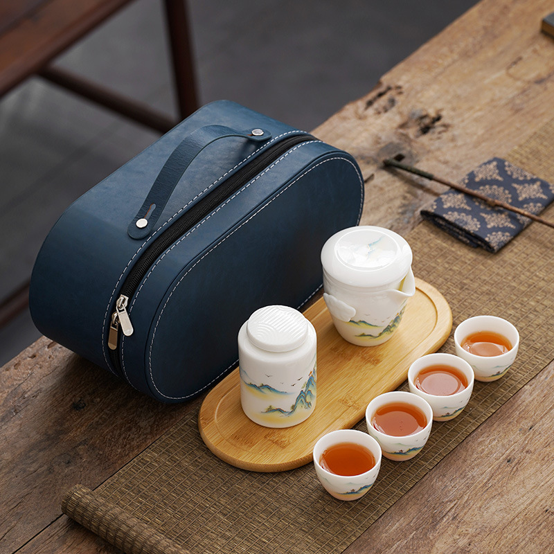Bộ ấm trà du lịch một ấm bốn Cốc gốm sứ Kuaike di động kinh doanh văn hóa và sáng tạo Quà Tặng Lễ Hội đồng Hành Thủ Công logo