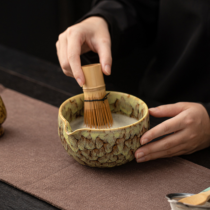 Lò biến đổi dòng chảy men bát matcha bình trà bộ đứng bình trà bình trà bình trà kiểu Nhật bình trà ghế bình trà hỗ trợ khuấy phụ kiện trà