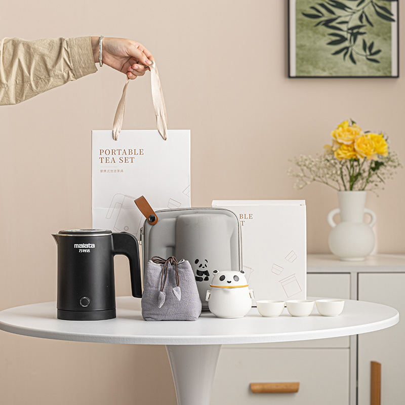 Bộ ấm trà gốm sứ di động Bộ ấm trà dùng cho cá nhân ngoài trời của khách sạn Một ấm Ba cốc có Ấm đun nước