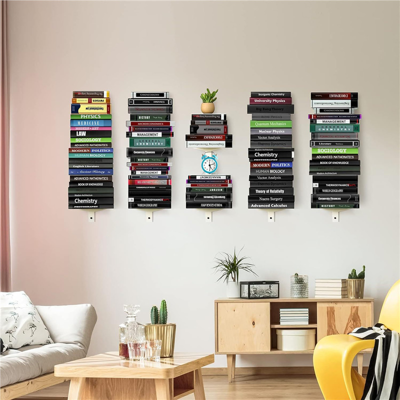 Kệ sách treo tường 2 tầng TBH6588 giá để đồ trang trí gắn tường phù hợp với nhà ở văn phòng