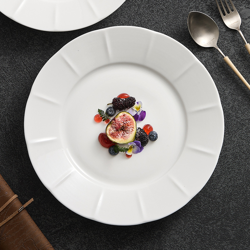 Đĩa gốm, đĩa ăn phương Tây cao cấp, đĩa ăn sáng nhà hàng khách sạn sáng tạo, đĩa ren, đĩa tráng miệng, đĩa tráng miệng