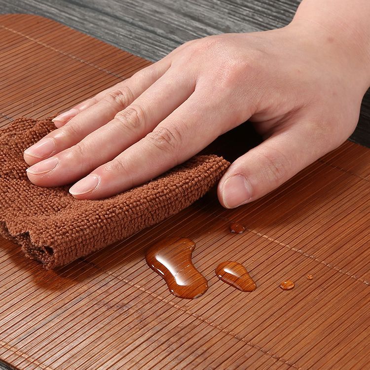 Thảm trà tre, thảm ăn cách nhiệt hai mặt, khăn trải bàn, vải nghệ thuật, Phụ Kiện Bộ trà tre đan, thảm trà Thiền kiểu Trung Quốc mới chống thấm nước