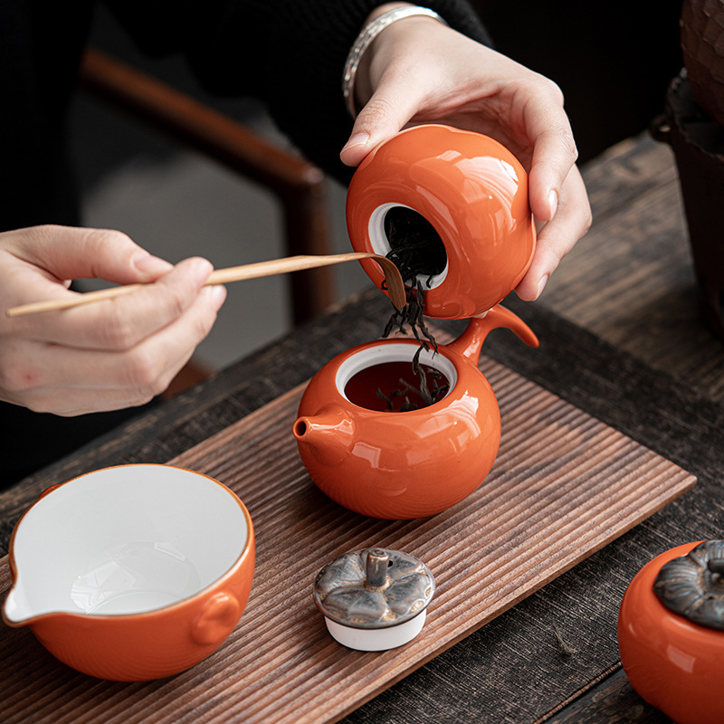 Bộ ấm trà Chupu Everything Ruyi Bộ ấm trà gốm sứ Bộ trà Kung Fu Hộp quà Bộ trà doanh nhân Quà Tặng