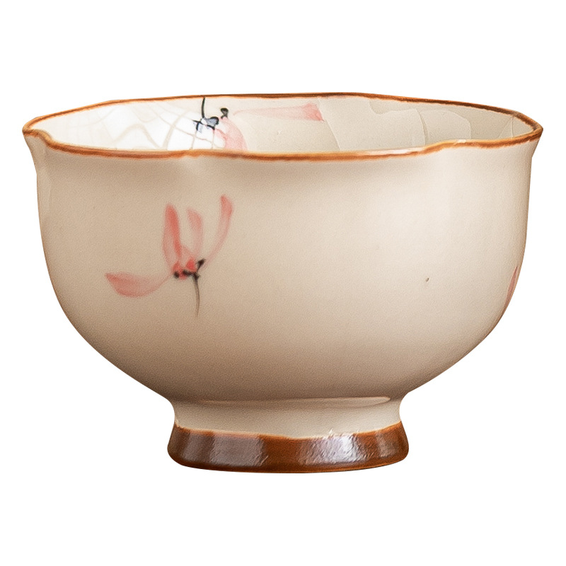 Nhà máy vẽ tay màu hồng hoa lan nụ hoa tách trà cốc gốm sứ chủ nhân cốc đơn giá trị cao uống trà cốc trà