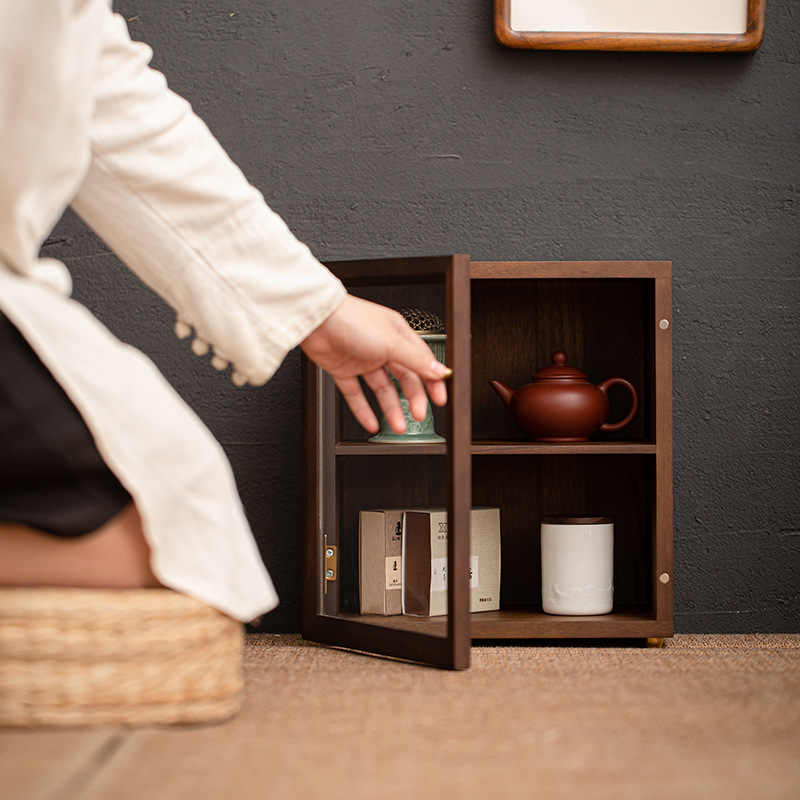 Tủ bàn ăn bằng gỗ nguyên khối kiểu Nhật, tủ để bàn, tủ, tủ, bàn ăn màu óc chó, giá để bàn, giá để bàn